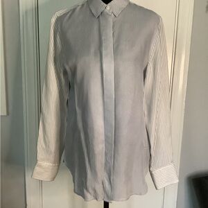 J. Crew Blue and White Blouse Relaxed Fit